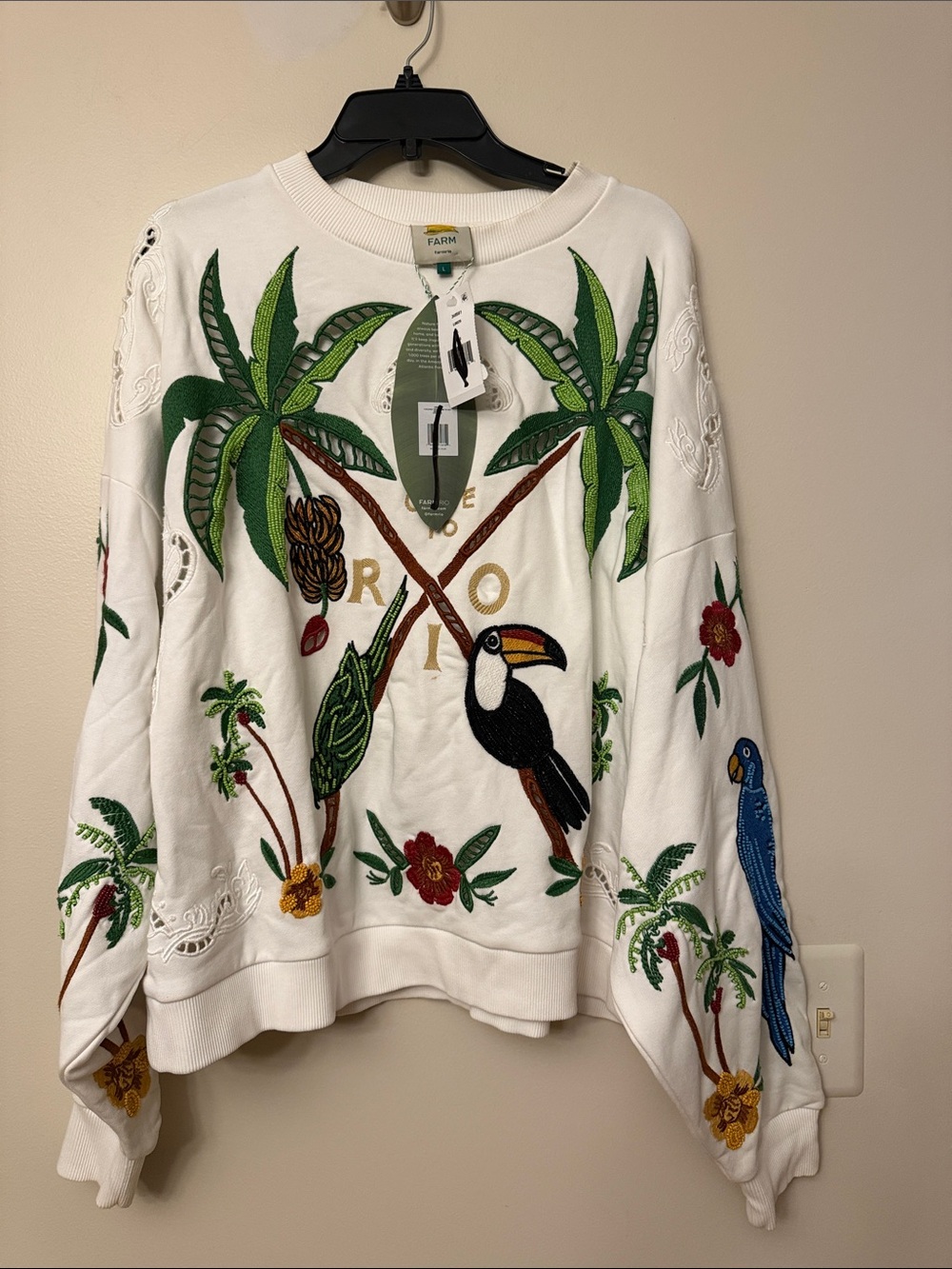 FARM Rio Coconut Trees Come to Rio Sweatshirt. - Picture 3 of 7